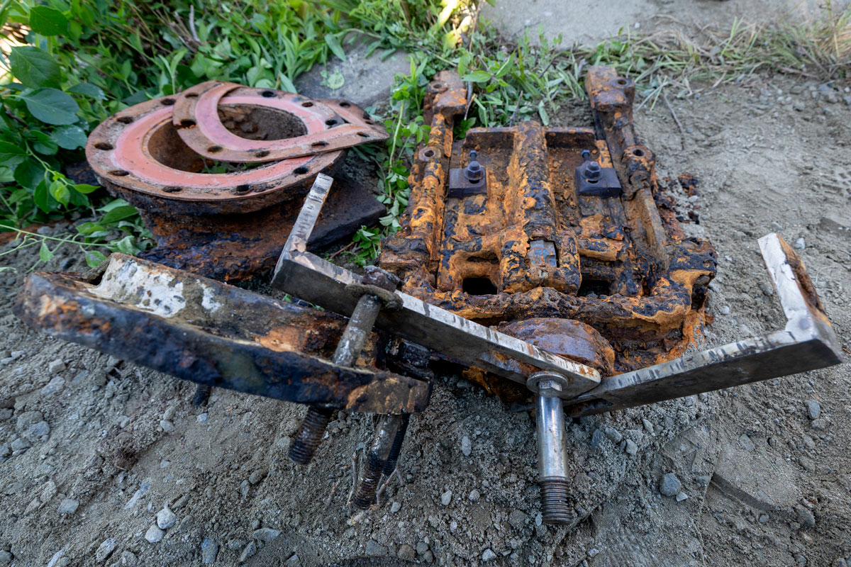An old valve that was replaced at Turkey Hill Reservoir.