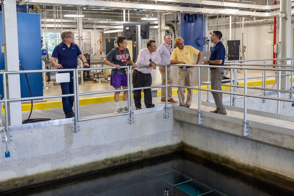 Guests tour Connecticut Water's Rockville Drinking Water Treatment Facility in Vernon.