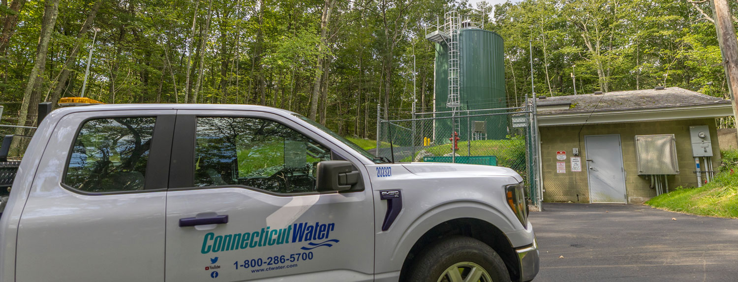 A new water storage tank in Connecticut Water's Bay Mountain Water System.
